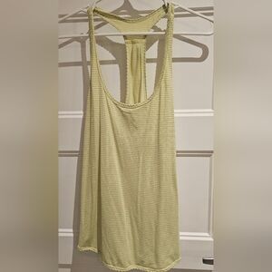 lululemon athletica Pale Lime Striped Racerback Tank